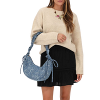 Bag crossbody ruffle strap roses