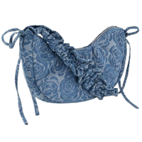 Bag crossbody ruffle strap roses