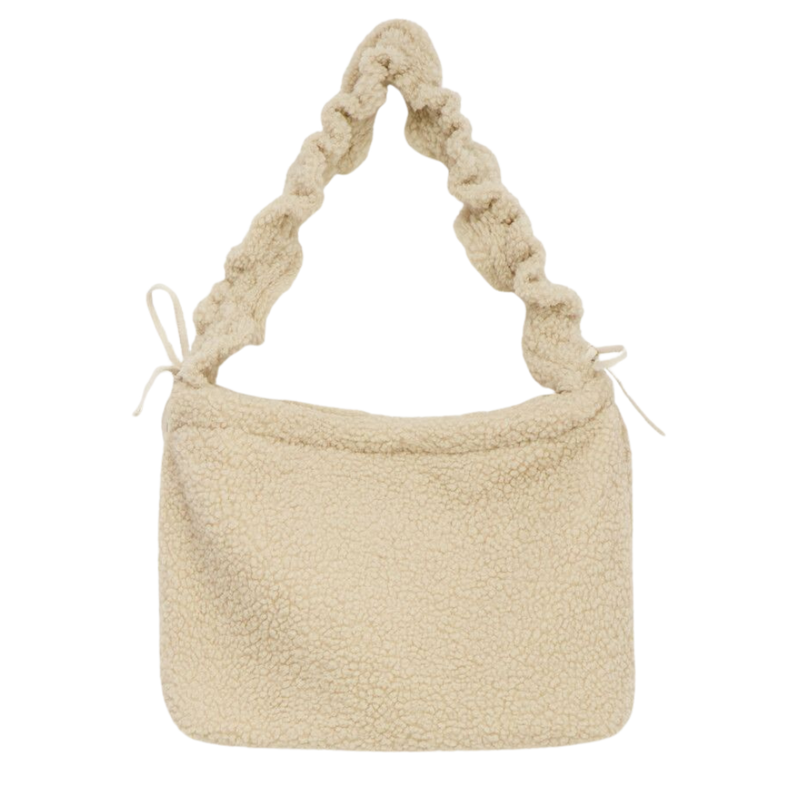 Shopper puffer teddy ruffle strap
