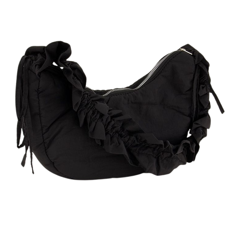 Bag crossbody ruffle strap