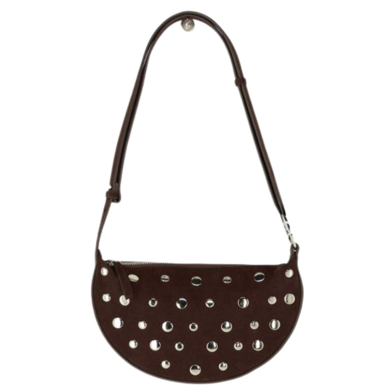 Bag crossbody studs brown