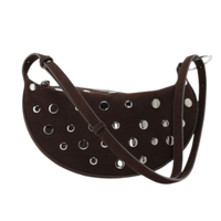 Bag crossbody studs brown