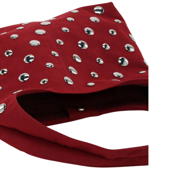 Shoulder bag big studs burgundy