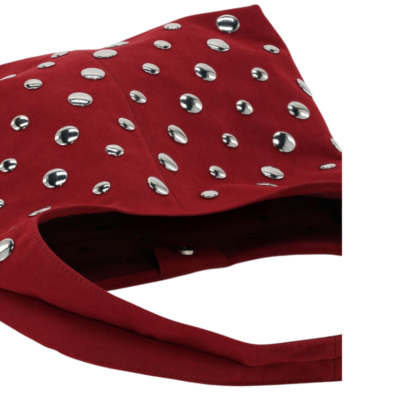 Shoulder bag big studs burgundy