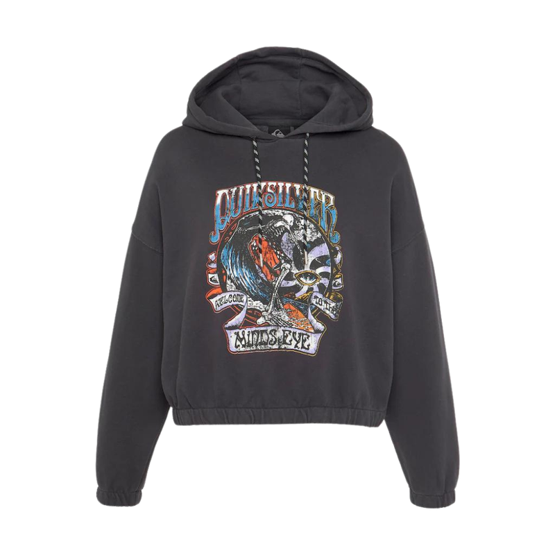 QUIKSILVER Damen Hoodie - UNI CROP - Tarmac - HOODIE