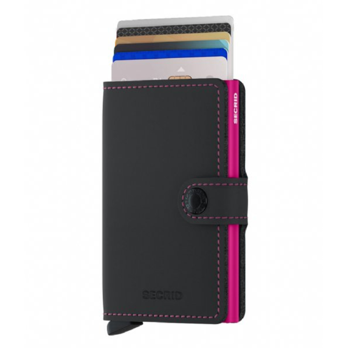 SECRID MINIWALLET -  MATTE BLACK FUCHSIA - WALLET