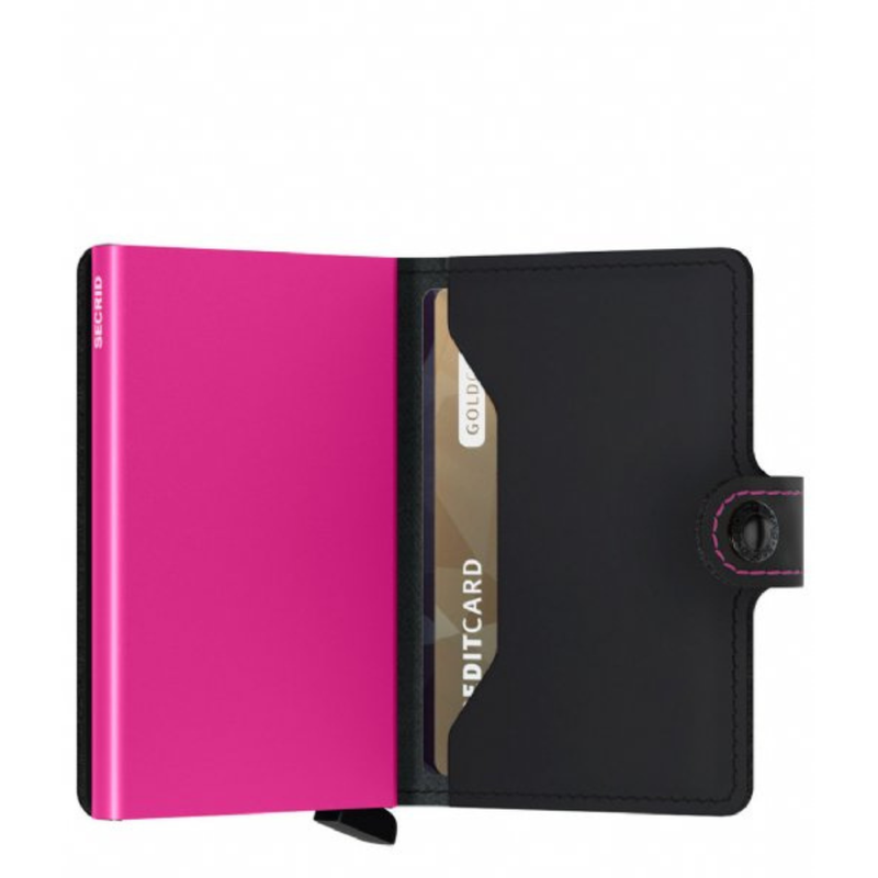 SECRID MINIWALLET -  MATTE BLACK FUCHSIA - WALLET