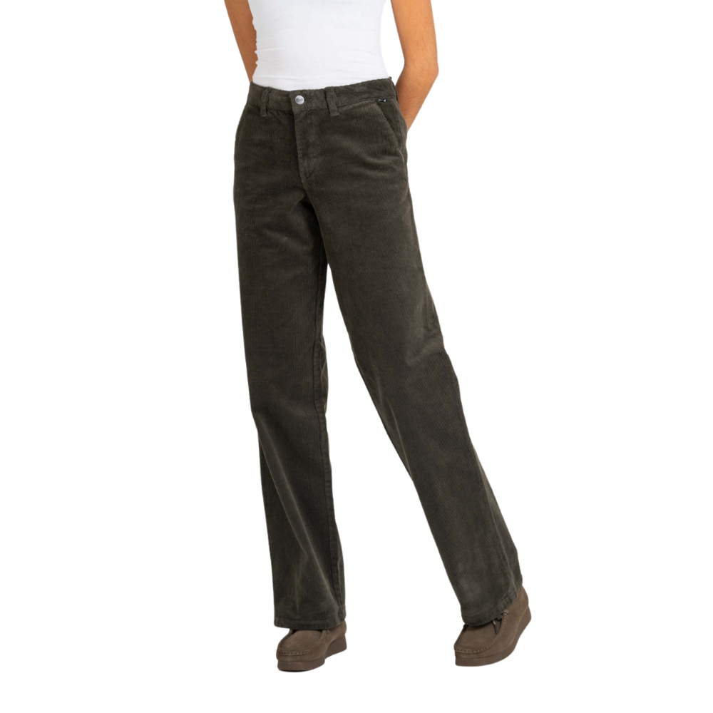 REELL - Women Kim Pant LW - Light Olive - Hose 