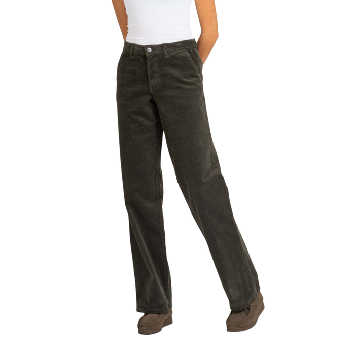 REELL - Women Kim Pant LW - Light Olive - Hose 