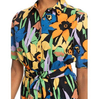 REAL YESTERDAY - Roxy - ANTHRACITE FLOWER JA - Kleid Kurz