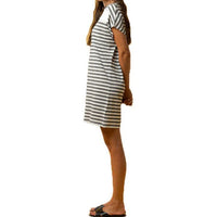 Sunea T-Shirt Kleid - Melawear - Thin Stripes Schwarz - Kleid Kurz