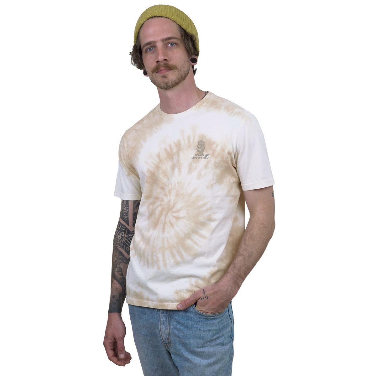 BN Dyed Catcher Tee Tie Dye Feather Grey Bild 1