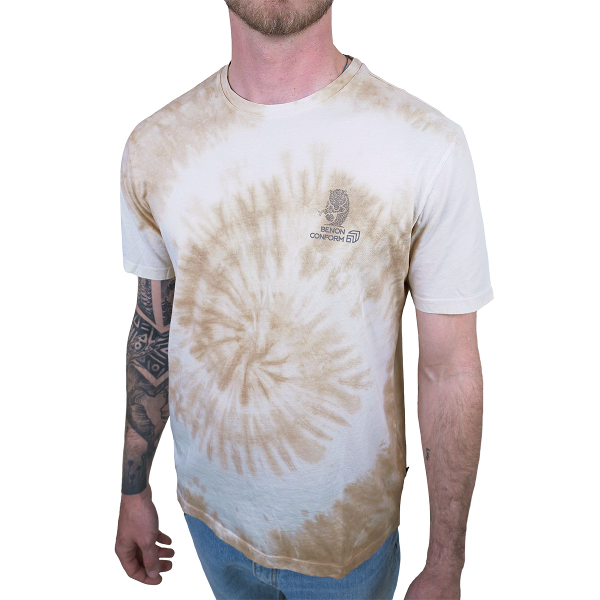 BN Dyed Catcher Tee Tie Dye Feather Grey Bild 3