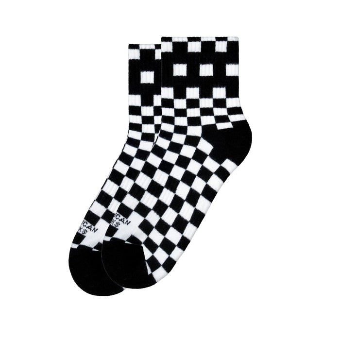Checkerboard B/W - Ankle High Brown Bild 1