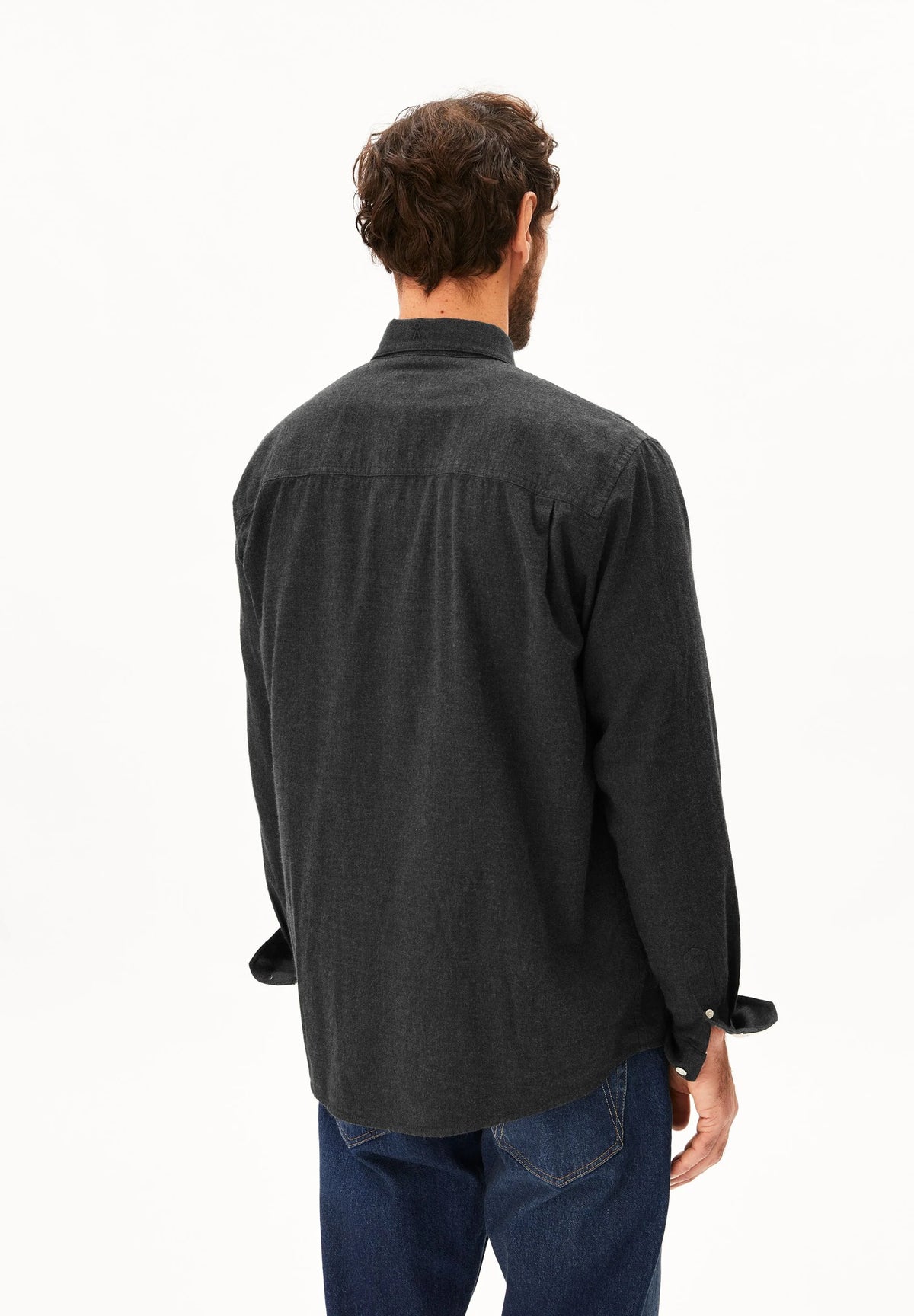 Araamo Flannel Shirt Anthrazit Melange Bild 2
