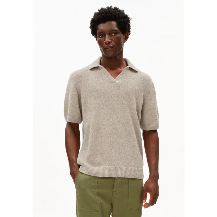 Boucle Knit Poloshirt Sandstone Bild 1