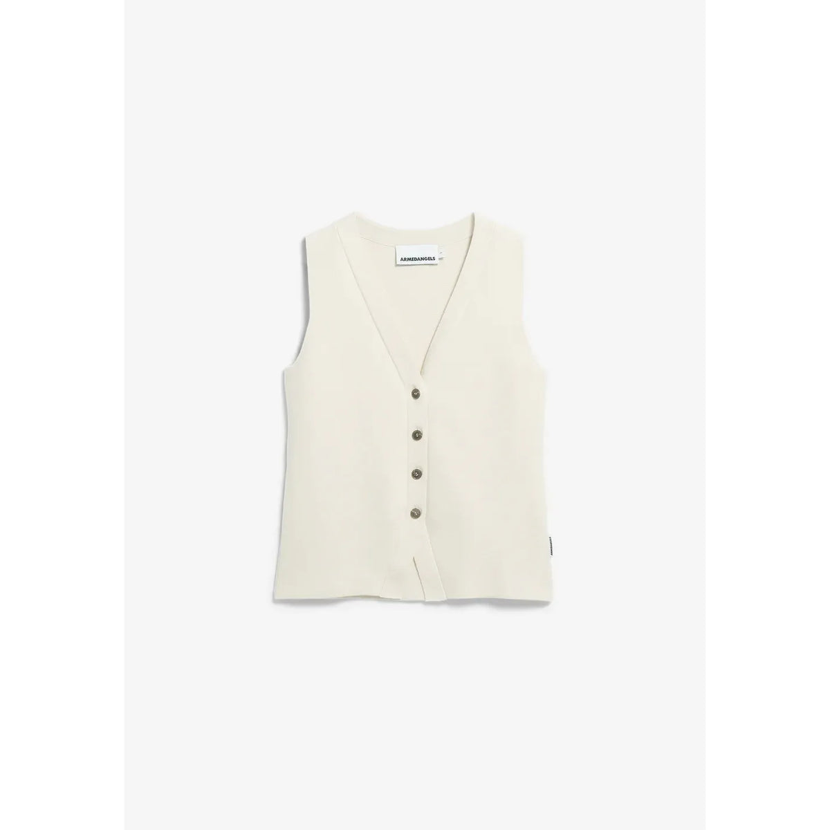 Compact Buttoned Knit Vest Oatmilk Bild 1