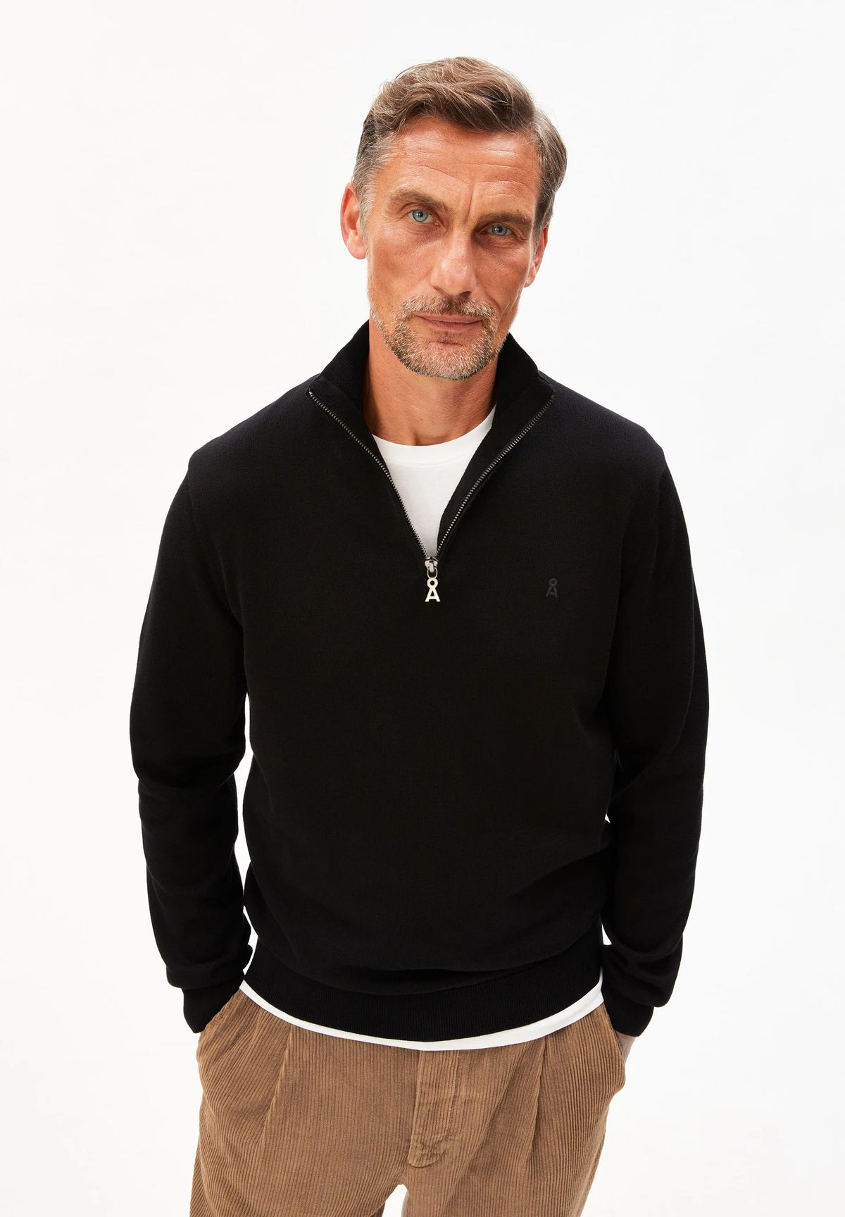 Faabes Half Zip Knit Sweater Black Bild 1