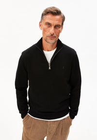Faabes Half Zip Knit Sweater Black Bild 1