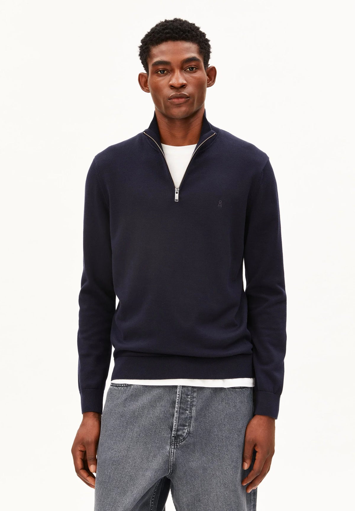 Faabes Half Zip Knit Sweater Night Sky Bild 1