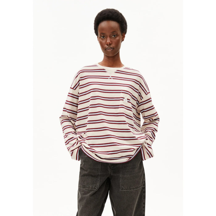 Iconic A Fietaa Stripe LS Undyed/Velvet Red/So Bild 1