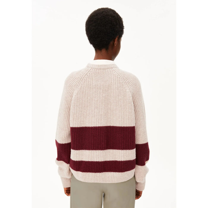 Rib Striped Knit Sweater Honey Melange/Velvet Bild 2