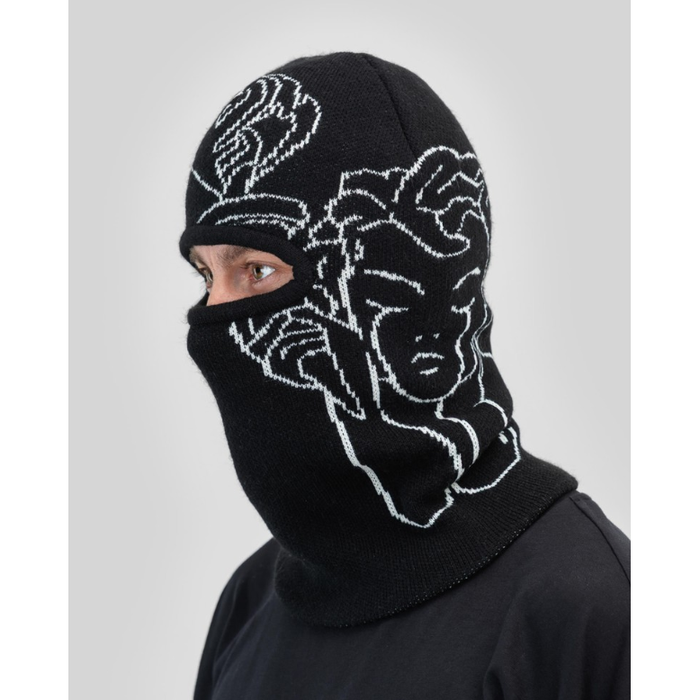 Jacquard Knit Balaclava Black Bild 2