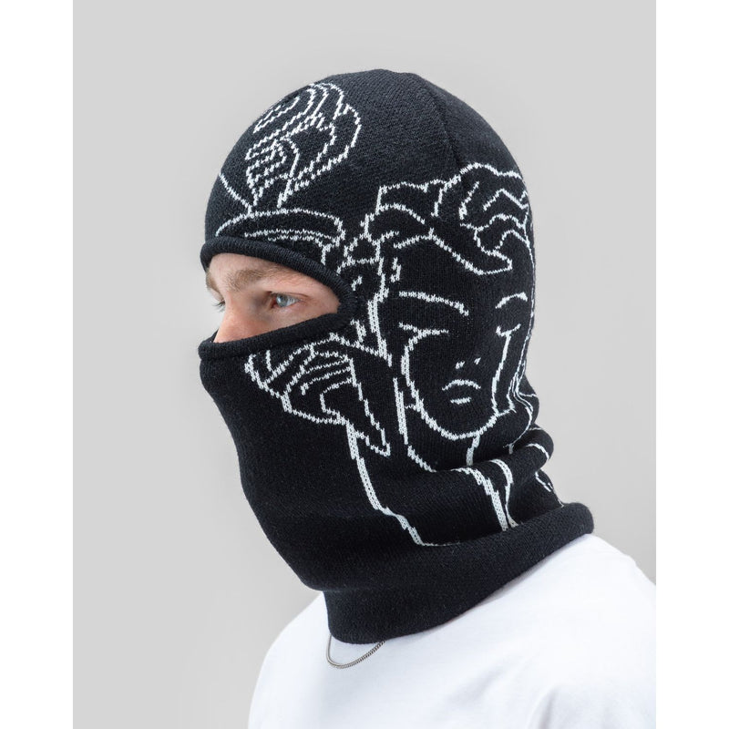 Jacquard Knit Balaclava Angel Black Bild 1