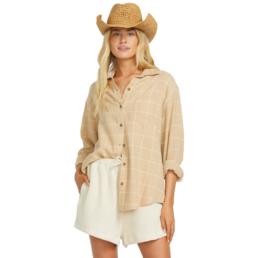 Layer Up LS Woven Khaki Bild 1