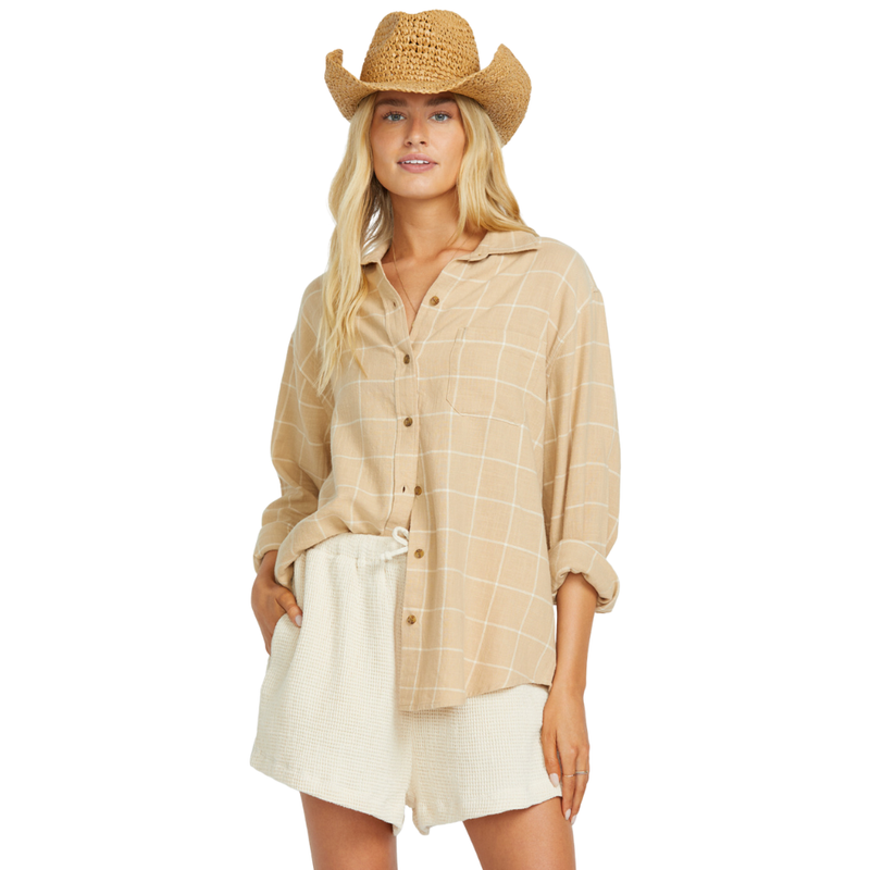 Layer Up LS Woven Khaki Bild 1