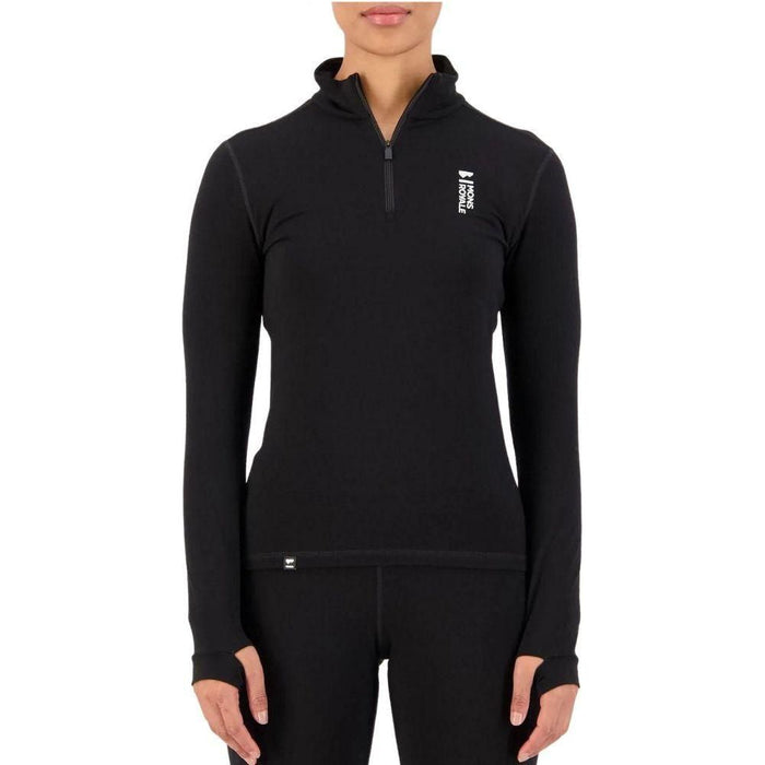 Cascade Merino Flex 200 1/4 Zip - Mons Royale - Black 