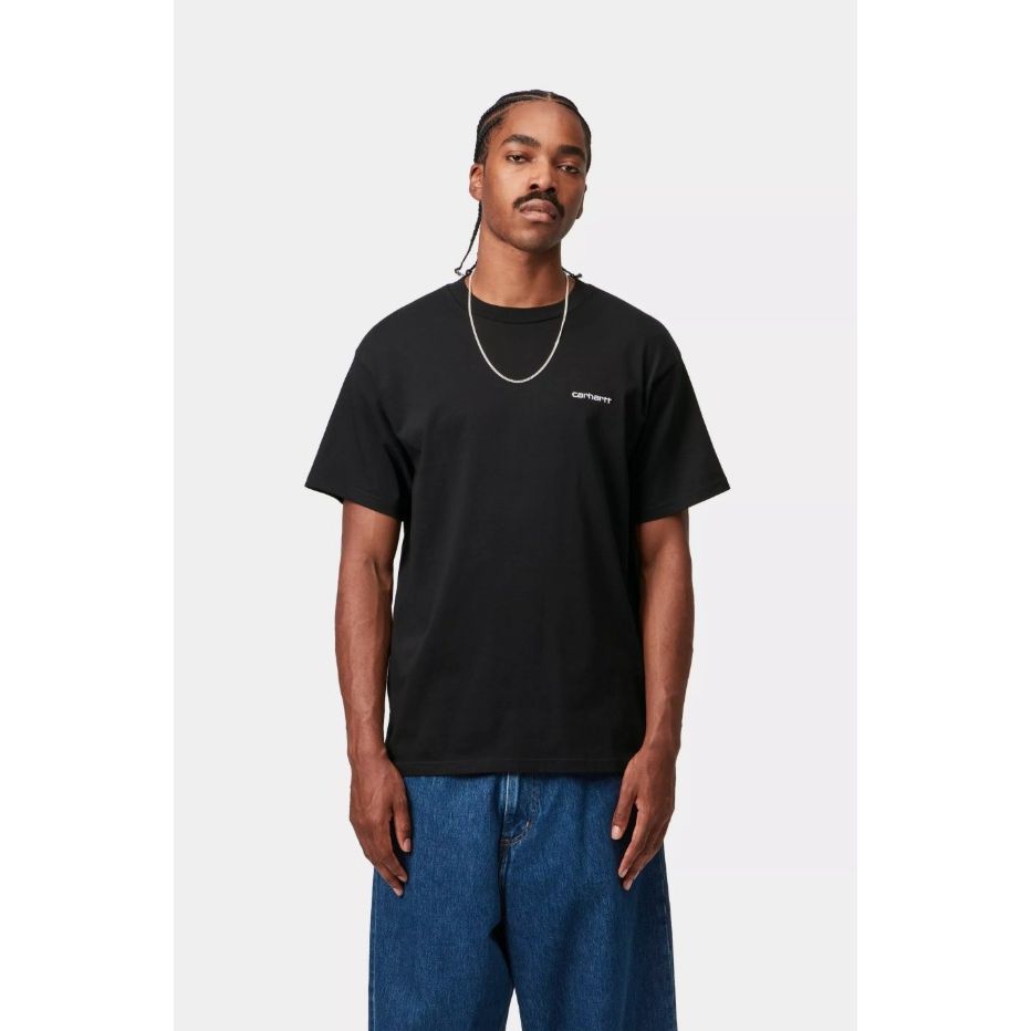 SS Script Embroidery T-Shirt Black/White Bild 3