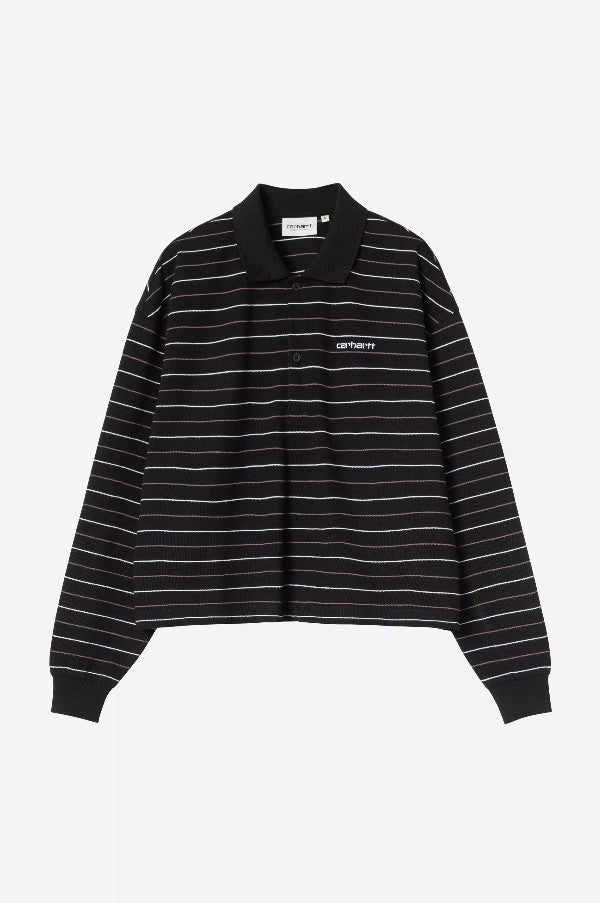 W LS Mabel Polo Mabel Stripe, Black Bild 1