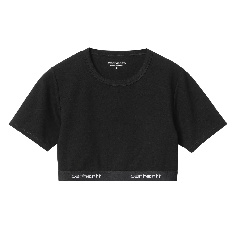 W Script Crop Top Black Bild 1