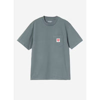 W SS Pocket Heart T-Shirt Cozy Blue/Red Bild 1