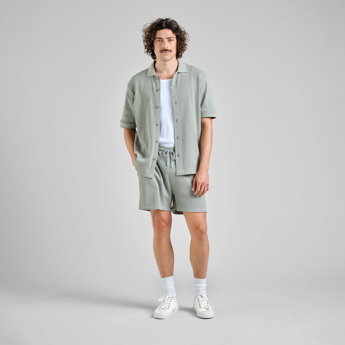 Shirt Falkvik Waffle Iceberg Green Bild 4