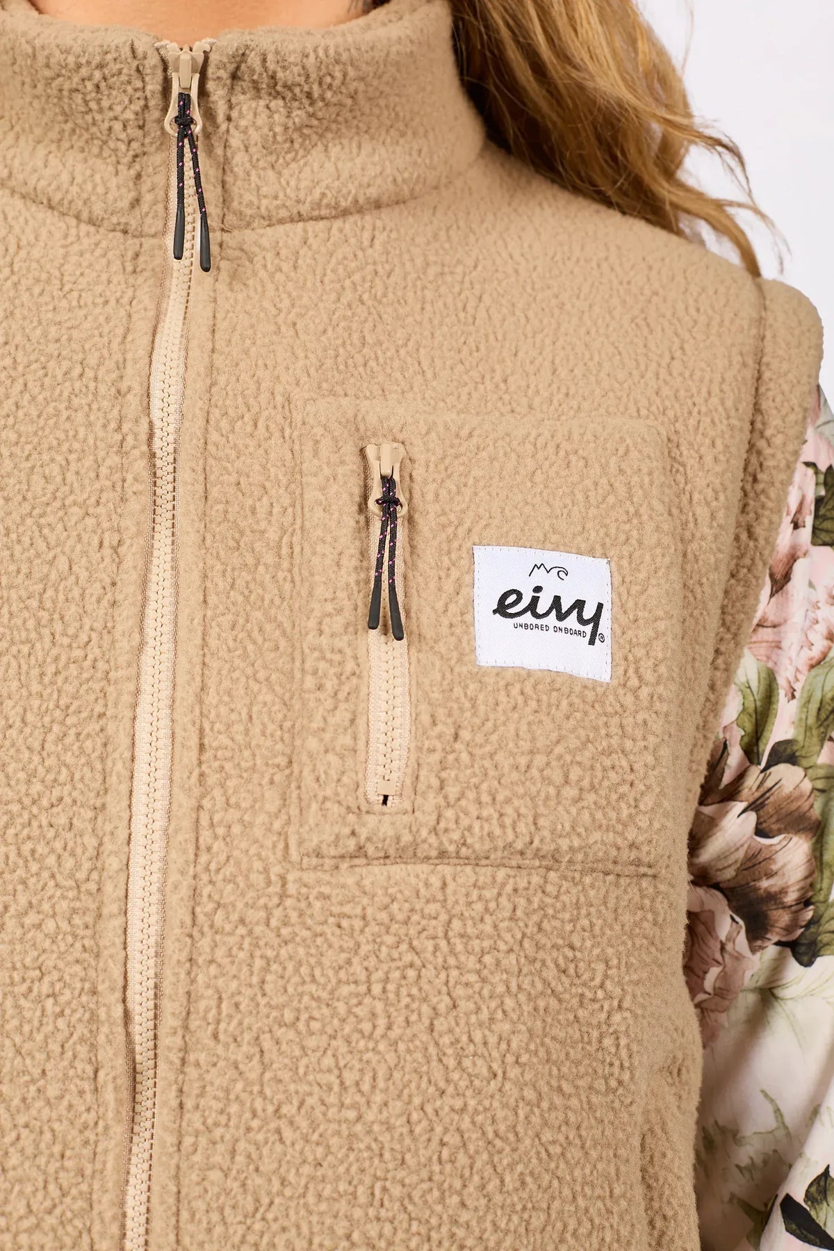 Boxy Sherpa Vest Sand Bild 3