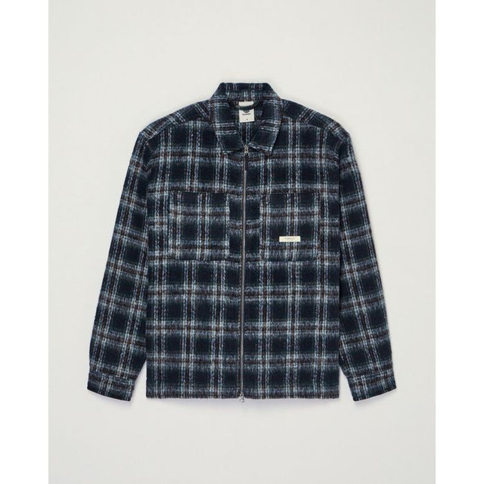 Fuzzy Check Zip Overshirt Brushed Plaid Dark S Bild 1