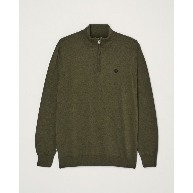 Icon Embroidery Quarter Zip Sepia Heather Bild 1