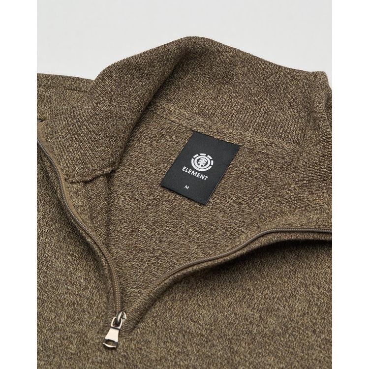 Icon Embroidery Quarter Zip Sepia Heather Bild 3