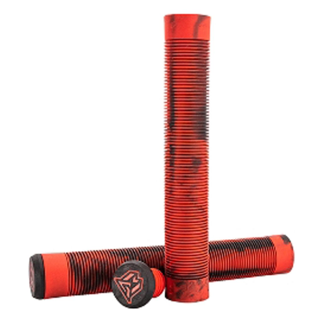 Flangeless TPR Grind Grips m. Bar E rot (swirls) Bild 2