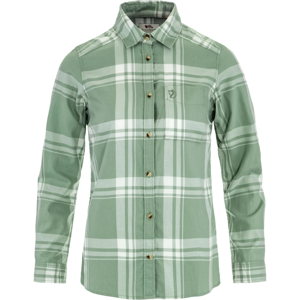 Övik Lite Flannel Shirt W Misty Green/Eggshell Bild 1