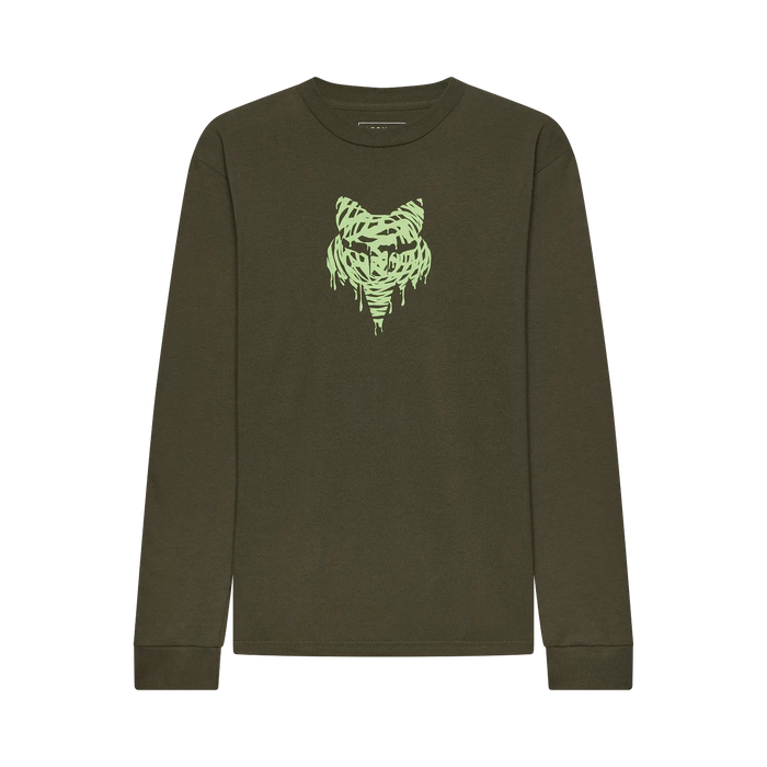 Yth Roughcut LS Tee Dark Green Bild 1