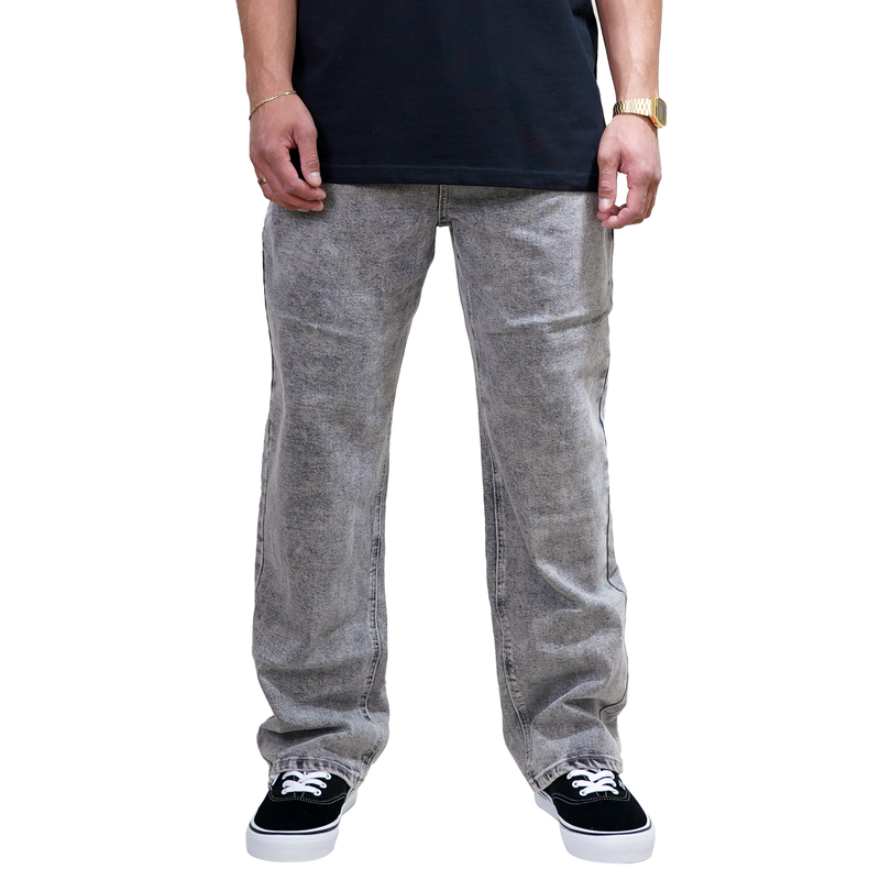 Sadphings - Phieres - Grey Stone Washed - Baggy Fit Jeans