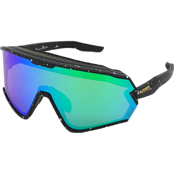 Sharkbiteph Plus - Phieres - Matt Black Splashes/ Pink Lens Full Revo Green - Technische Sonnenbrille