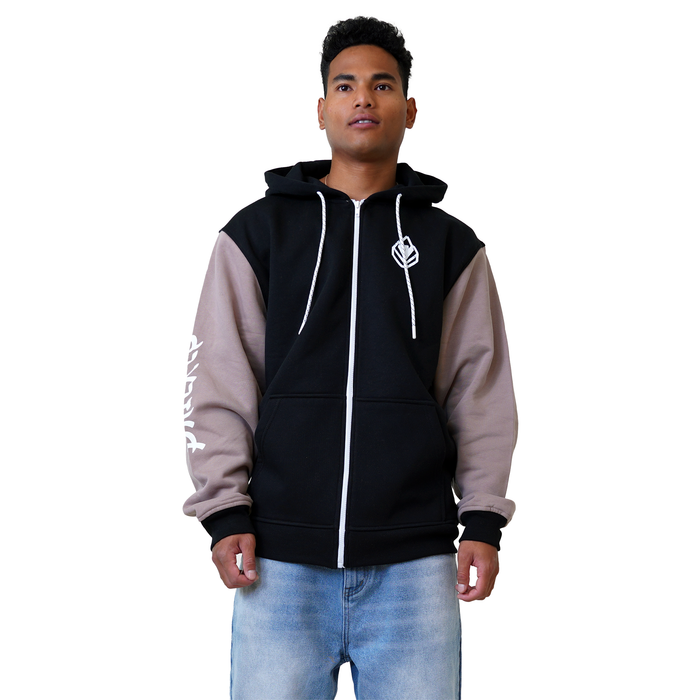 Yaphan Zip Hood - Phieres - Black Taupe - Zip Hoodie