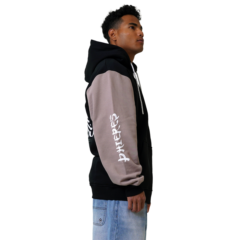 Yaphan Zip Hood - Phieres - Black Taupe - Zip Hoodie