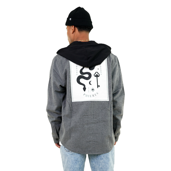 Skulleph Flanell - Phieres - Grey - Langarmhemd