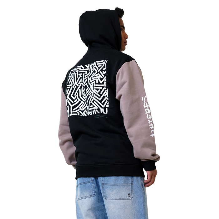 Yaphan Zip Hood - Phieres - Black Taupe - Zip Hoodie