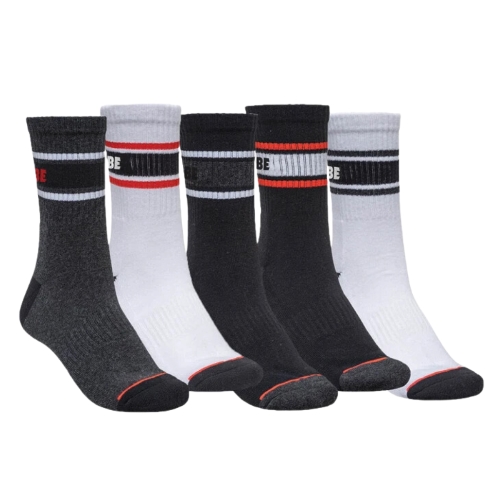 Triple Stripe Crew Sock 5 Pack Assorted Bild 8